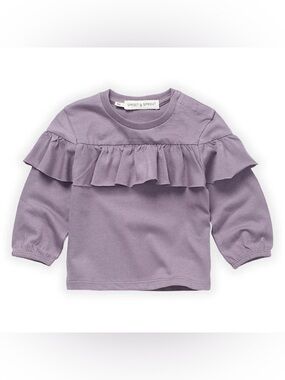Sproet & Sprout Lavender Ruffle Long-Sleeve Top - Size 3 months